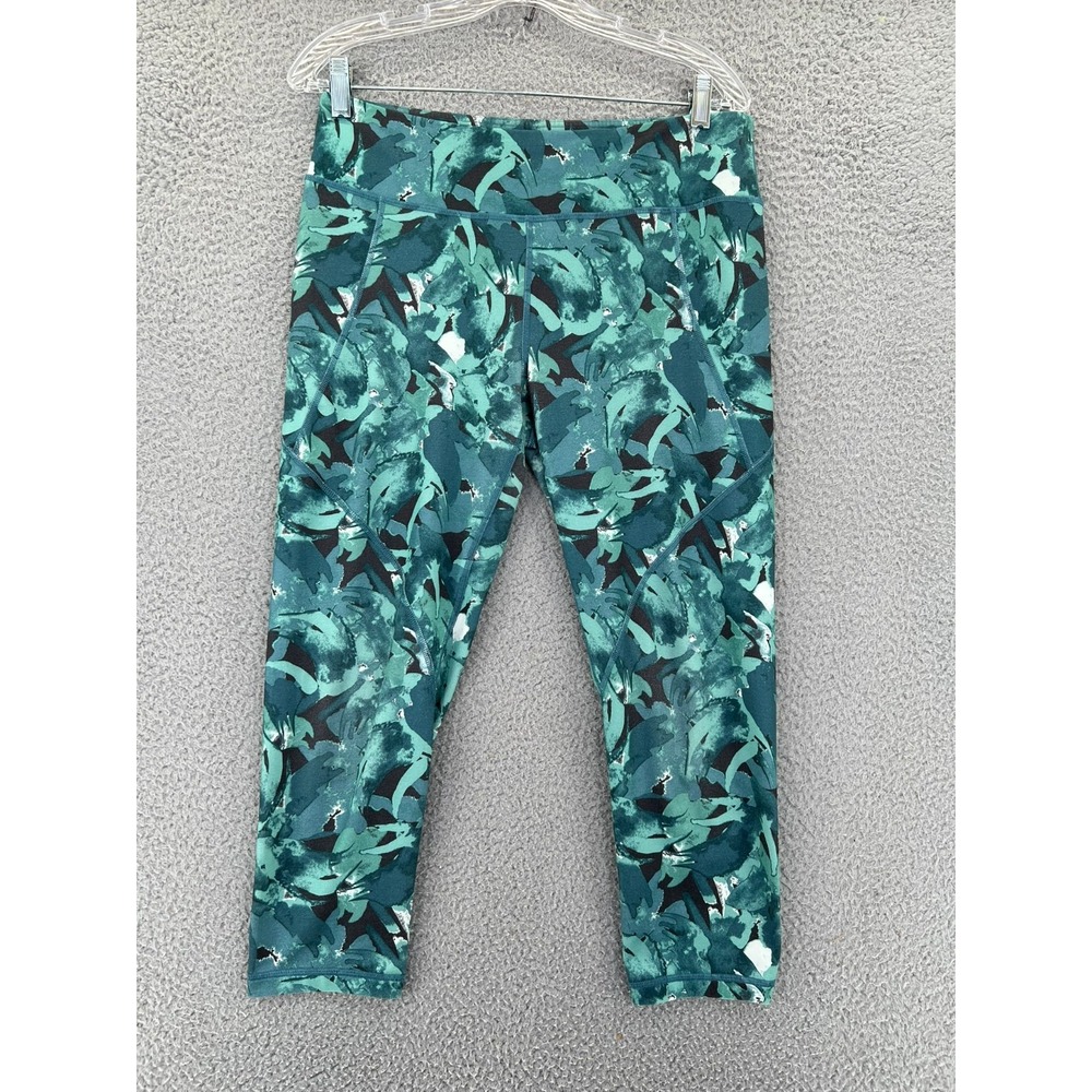 PATAGONIA Crop Leggings Womens Large Multicolor Psychedelic‎ Stretch Gym Yoga